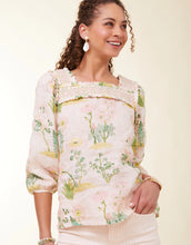 Load image into Gallery viewer, SPARTINA 449 - JOCELYN BLOUSE - ENCLAVE STRIPE FLORAL SPRIGS
