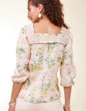 Load image into Gallery viewer, SPARTINA 449 - JOCELYN BLOUSE - ENCLAVE STRIPE FLORAL SPRIGS