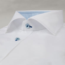 Load image into Gallery viewer, Stenstroms White Twill Shirt With Blue Contrast Details
