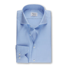 Load image into Gallery viewer, Stenstroms Light Blue Checked Fitted Body Dress Shirt
