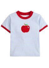 Load image into Gallery viewer, LITTLE ENGLISH - APPLE APPLIQUE T-SHIRT
