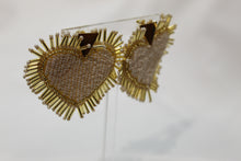 Load image into Gallery viewer, Spiked Heart Earings with pearls &amp; gold
