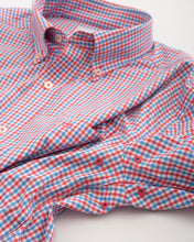 Load image into Gallery viewer, SOUTHERN TIDE - LEEWAY GINGHAM INTERCOASTAL PERFORMANCE SPORT SHIRT - MANGO