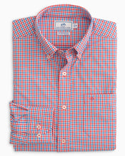 Load image into Gallery viewer, SOUTHERN TIDE - LEEWAY GINGHAM INTERCOASTAL PERFORMANCE SPORT SHIRT - MANGO