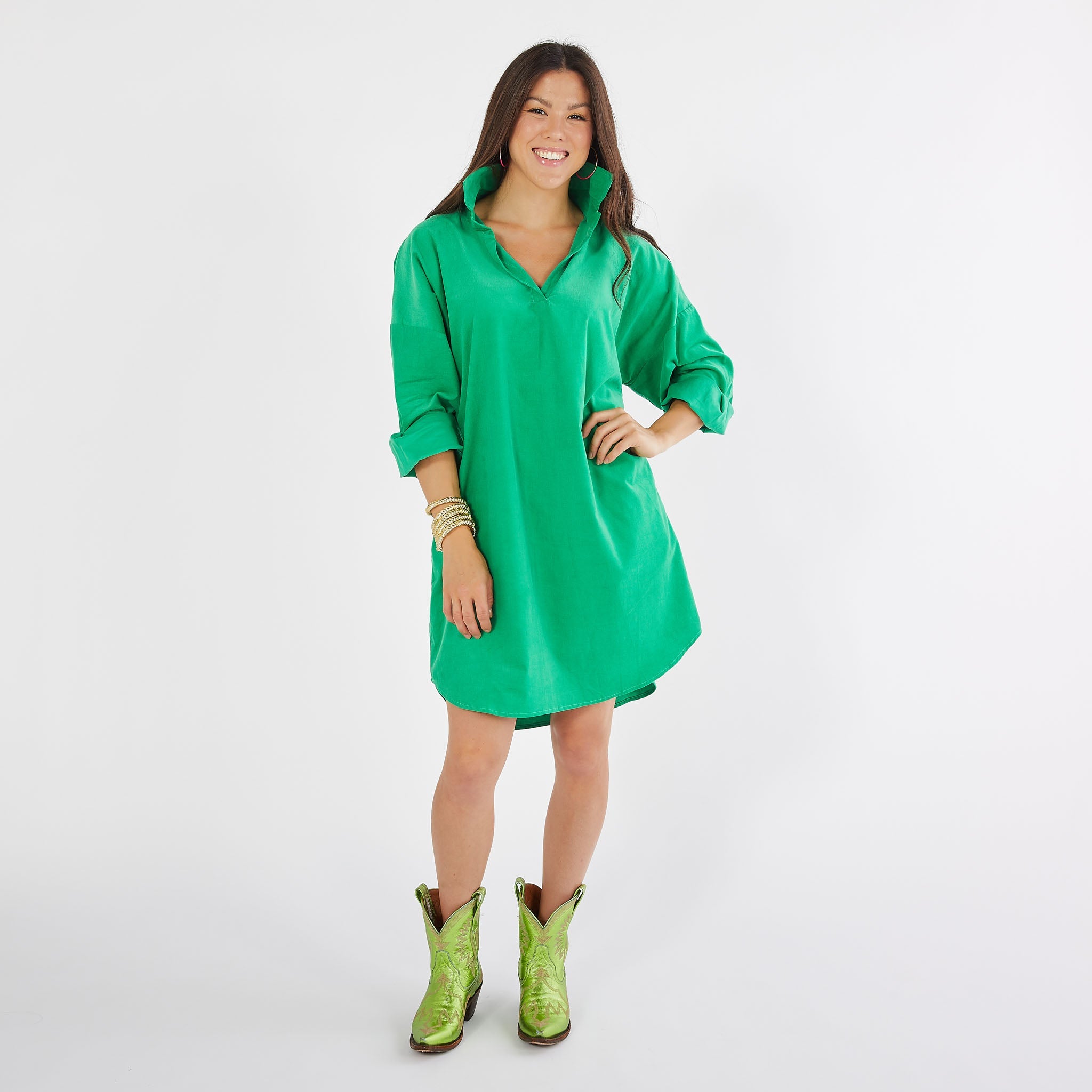 green preppy dress Preppy Dress Corduroy Green
