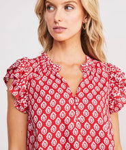 Load image into Gallery viewer, Vineyard Vines - Red Tile Ruffle Top
