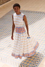 Load image into Gallery viewer, OLIPHANT SLEEVELESS PIPED MAXI - GENEVA BLUE
