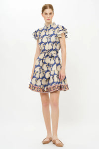 OLIPHANT RUFFLE COLLAR BUTTON MINI - AGRA NAVY