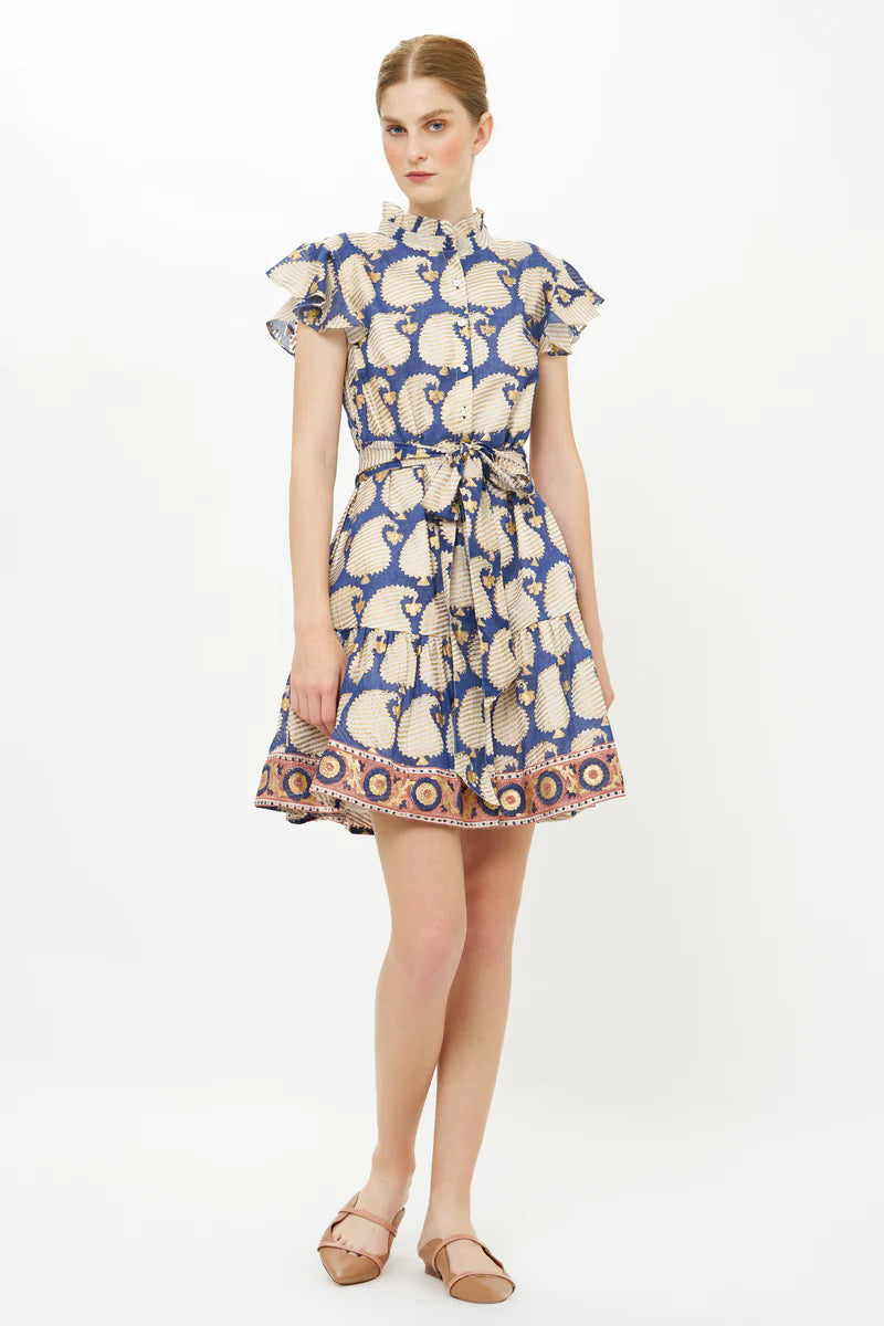 OLIPHANT RUFFLE COLLAR BUTTON MINI - AGRA NAVY
