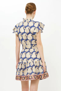 OLIPHANT RUFFLE COLLAR BUTTON MINI - AGRA NAVY