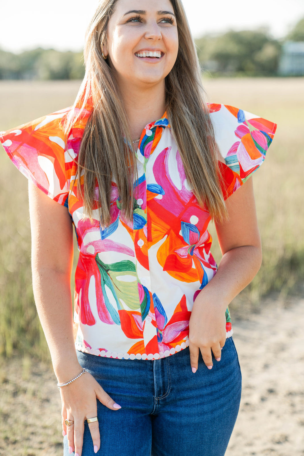 Marie by Victoria Dunn - Adelyn Blouse - Sangria Sunset