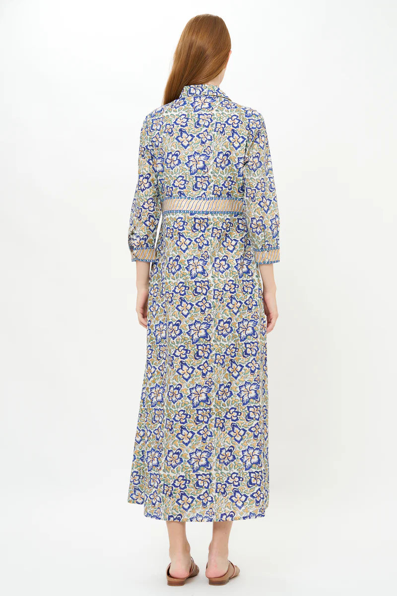 OLIPHANT SHIRT DRESS MAXI - IVY COBALT Siegel Clothing OLIPHANT SHIRT DRESS MAXI - IVY COBALT Siegel Clothing
