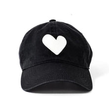 Load image into Gallery viewer, Kerri Rosenthal - Baseball Hat Heart Patch - Black-White
