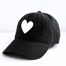 Load image into Gallery viewer, Kerri Rosenthal - Baseball Hat Heart Patch - Black-White
