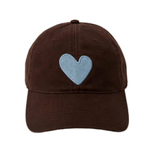 Load image into Gallery viewer, Kerri Rosenthal - Baseball Hat Heart Patch - Cocoa-Chambray
