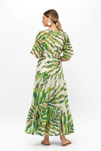 OLIPHANT RAGLAN BELTED MAXI- MALDIVE GREEN