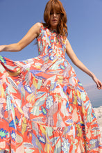 Load image into Gallery viewer, OLIPHANT SLEEVELESS SMOCKED MAXI- POLLY CORAL
