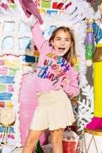 Load image into Gallery viewer, Queen of Sparkles - Kids Pink Merry Everything Glitter Script Sweater
