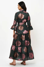 Load image into Gallery viewer, OLIPHANT RUFFLE COLLAR BELL MAXI DRESS - ROSA BLACK
