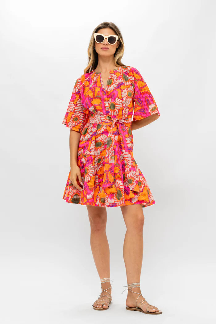 OLIPHANT RAGLAN BELTED MINI DRESS- UMBRIA PINK Siegel Clothing OLIPHANT RAGLAN BELTED MINI DRESS- UMBRIA PINK Siegel Clothing