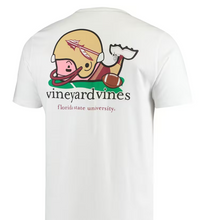 Load image into Gallery viewer, Florida State Seminoles Vineyard Vines Football Whale T-Shirt - White
