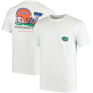 University of Florida Vineyard Vines Football Whale T-Shirt - White