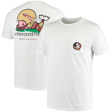 Load image into Gallery viewer, Florida State Seminoles Vineyard Vines Football Whale T-Shirt - White
