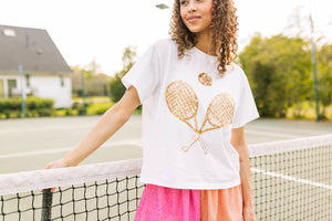 Queen of Sparkles - Gold Tennis Tee