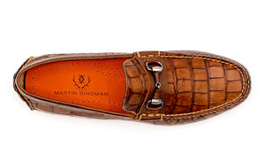 MARTIN DINGMAN Monte Carlo Alligator - Grain Leather Horse Bit Loafer - Chestnut