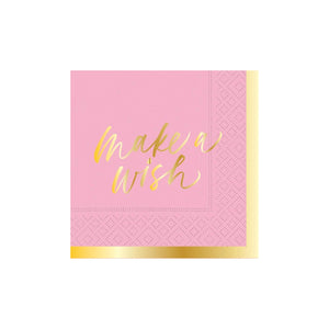 Make A Wish Cocktail Napkins - Pink