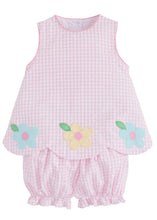Load image into Gallery viewer, LITTLE ENGLISH - DAISY APPLIQUE BOW BACK BLOOMER SET
