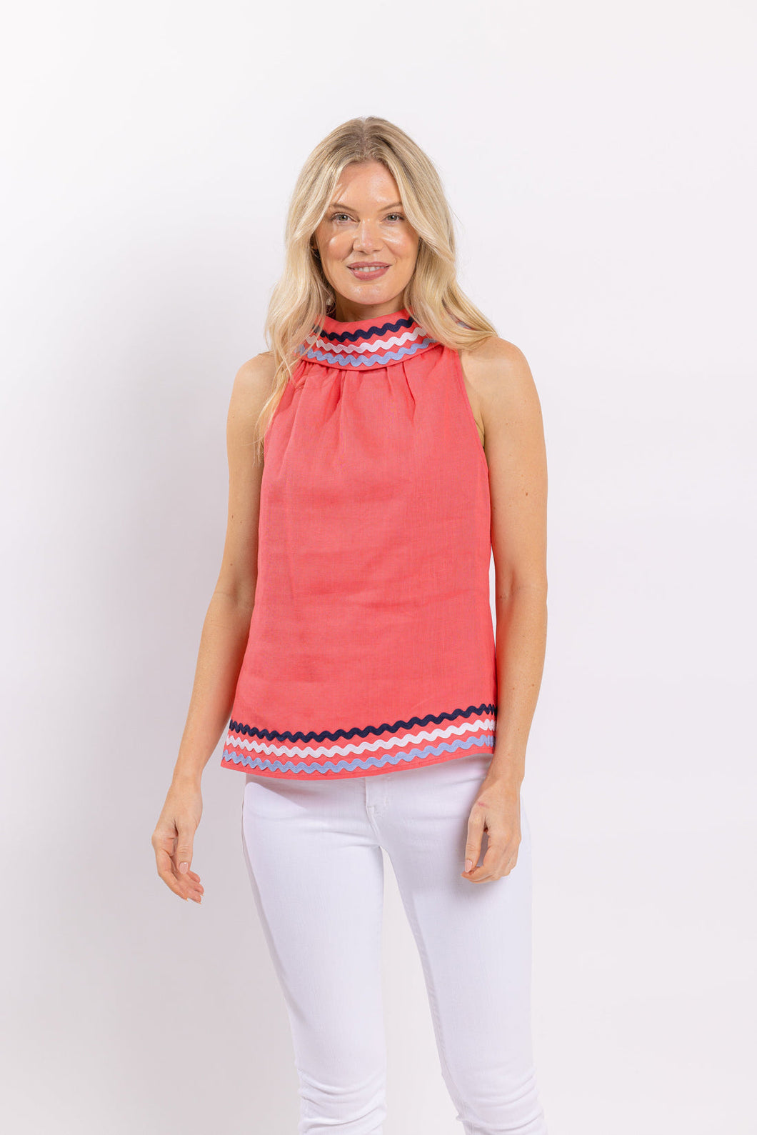 SAIL TO SABLE - Coral Cowl Neck Top